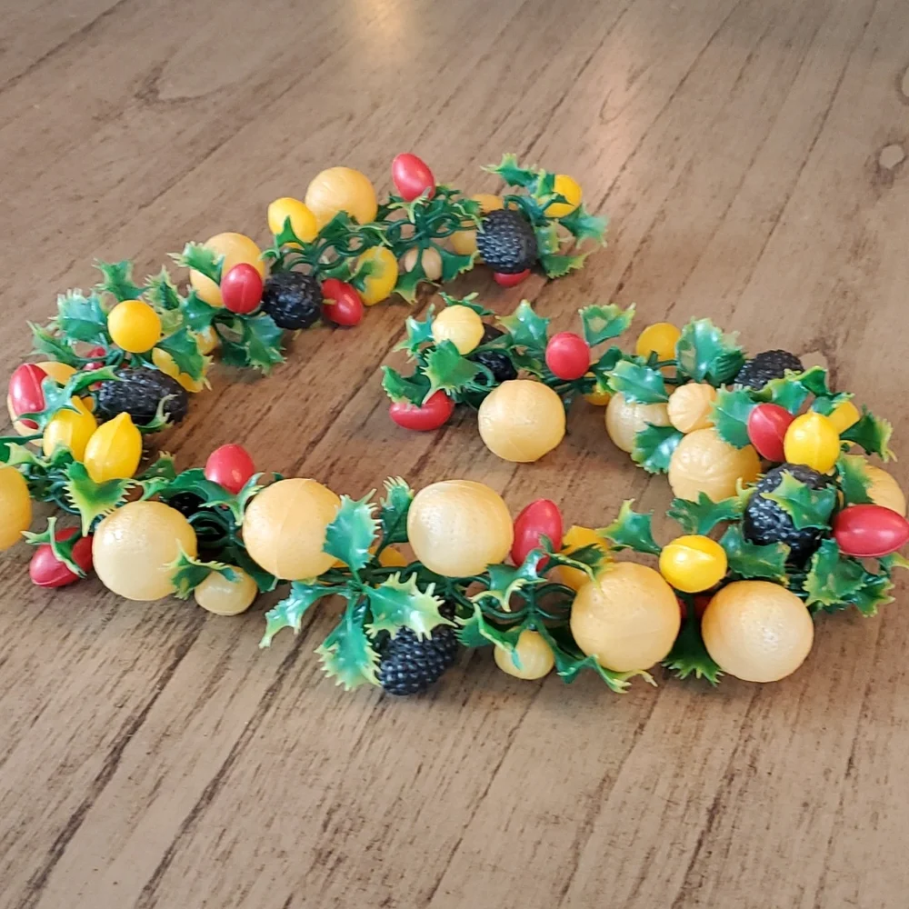 Vintage fruit plastic holiday garland swag from 60's and 70's... 30